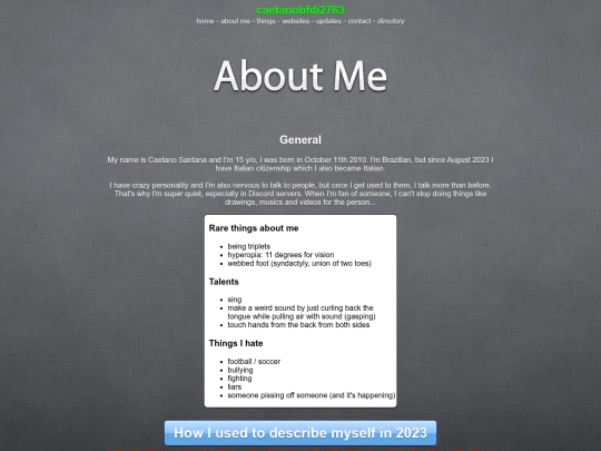 aboutme screenshot