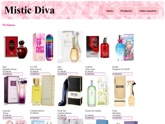 perfumes screenshot