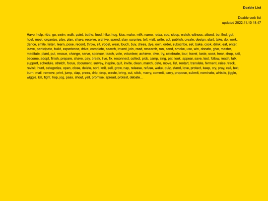 doablelist/verbs screenshot