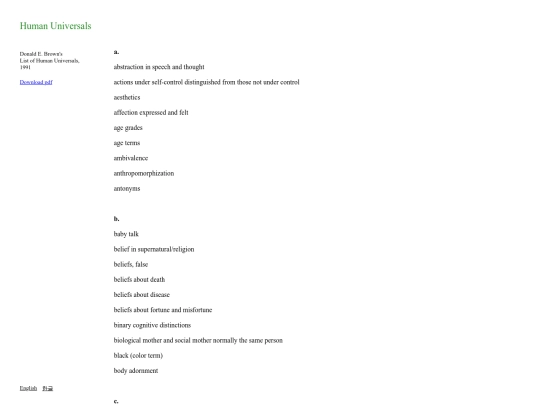humanuniversals screenshot