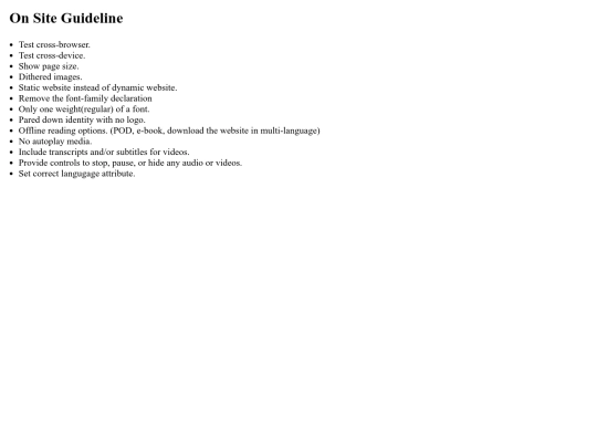 onsiteguideline screenshot