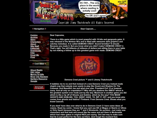 editorials/dearcapcom screenshot