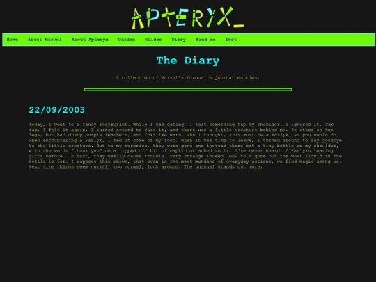 diary screenshot