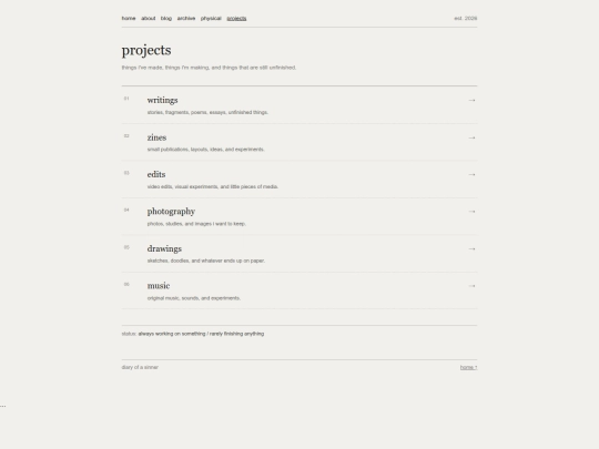 projects screenshot