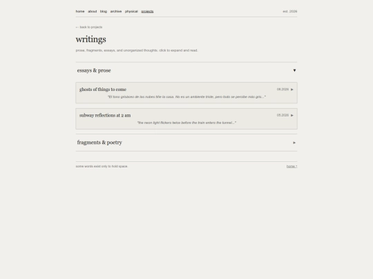 writings screenshot