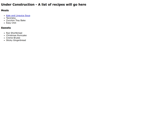 recipes screenshot