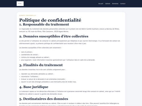 confidentialite screenshot