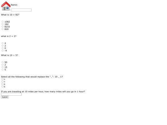 MathTest/MathTest screenshot