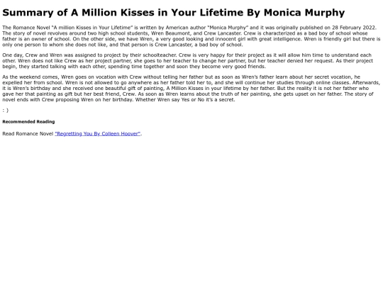 a-million-kisses-in-your-life-by-monica-murphy-summary screenshot
