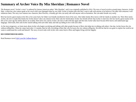 archers-voice-summary screenshot