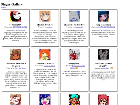 singers screenshot