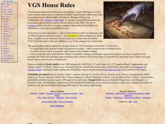 houserules screenshot