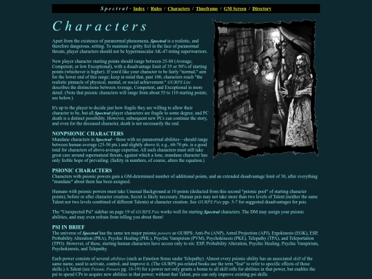 spectralsys/characters screenshot