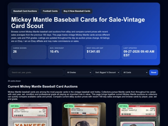 mickey-mantle-baseball-cards screenshot