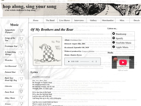 music/of-my-brothers-and-the-bear screenshot