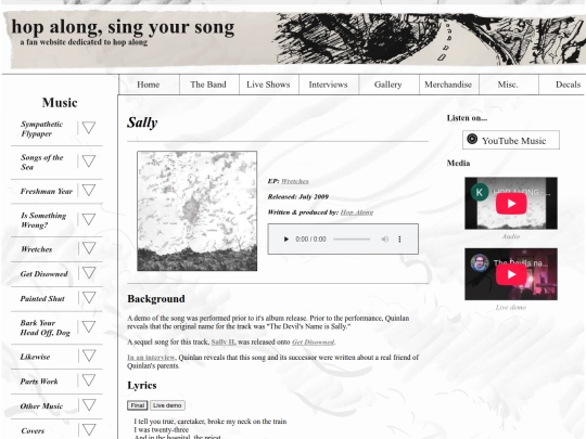 music/sally screenshot