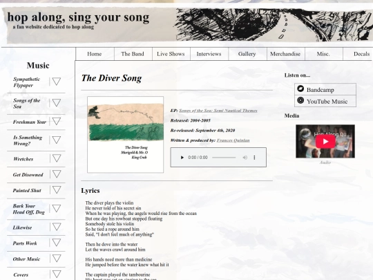 music/the-diver-song screenshot
