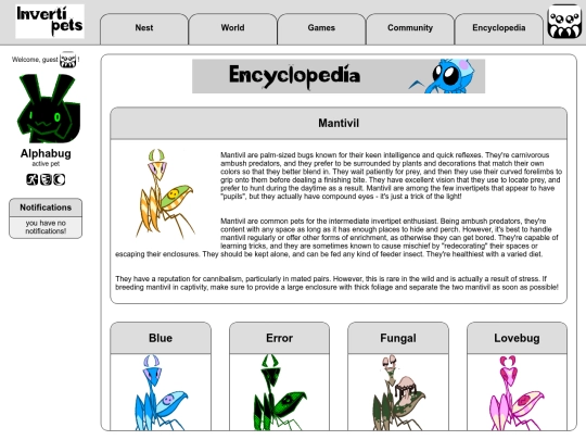 encyclopedia/pets/mantivil screenshot