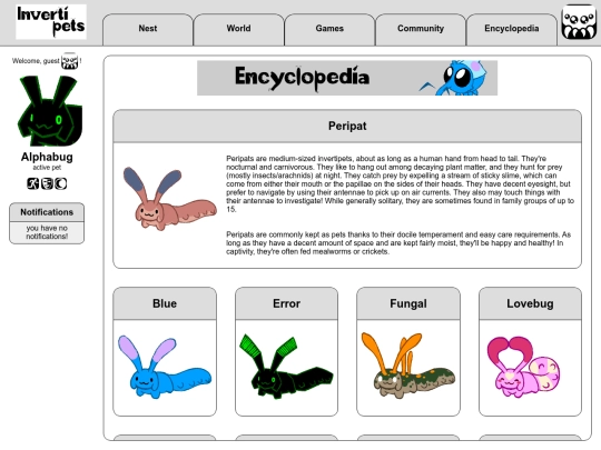 encyclopedia/pets/peripat screenshot
