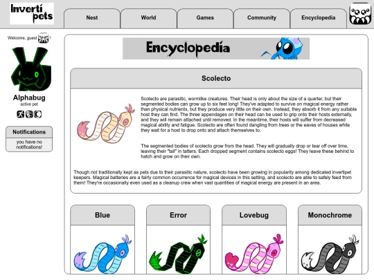 encyclopedia/pets/scolecto screenshot