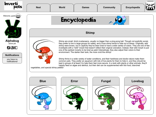 encyclopedia/pets/shimp screenshot