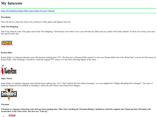 my_interests-website-html screenshot