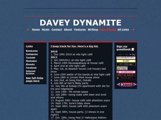 past-shows screenshot