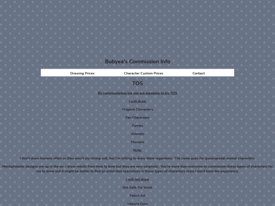 Main Pages/TOS screenshot