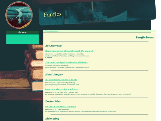 writingSection/Fanfics screenshot