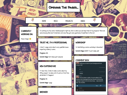 comic/projects screenshot