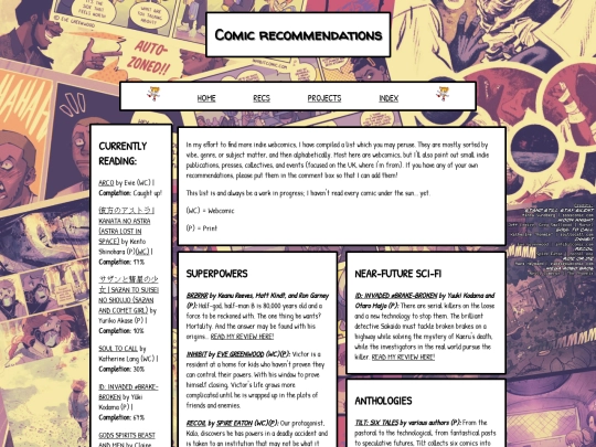 comic/recs screenshot