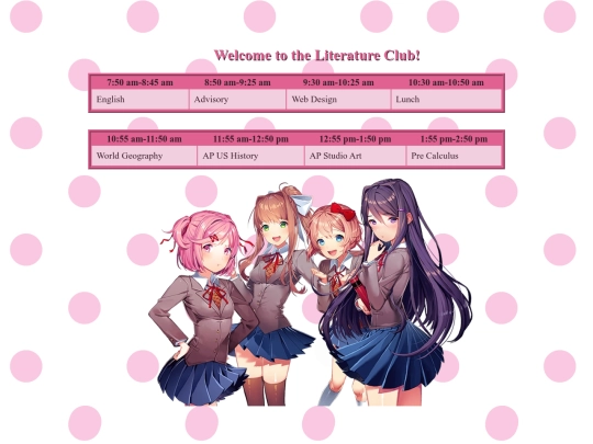 ddlc-schedule screenshot