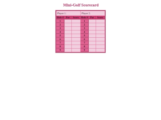 scorecard-minigolf screenshot