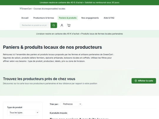 produits screenshot