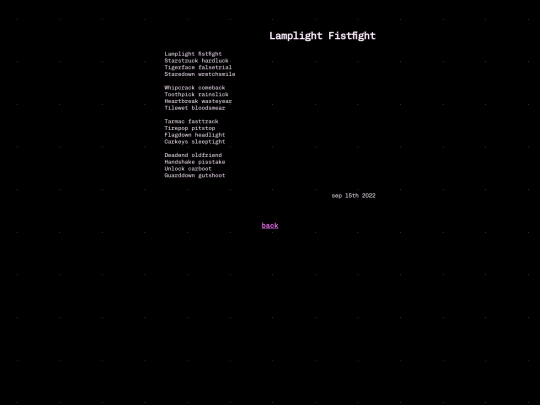 poetry/lamplight screenshot