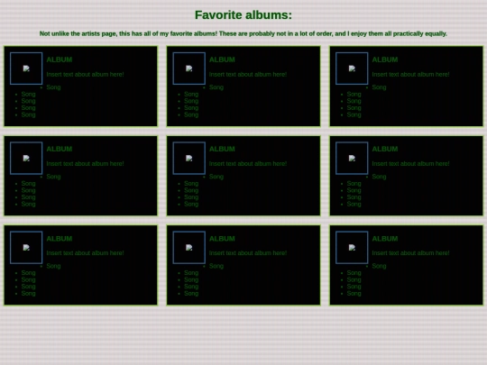 music/albums screenshot