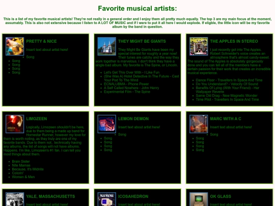 music/artists screenshot