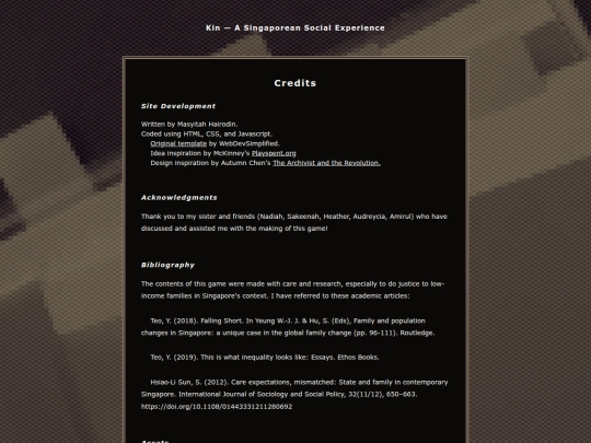kin/credits screenshot