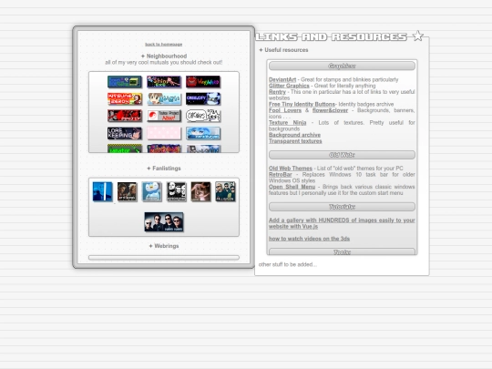 links screenshot