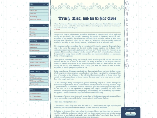 writing/onethics screenshot