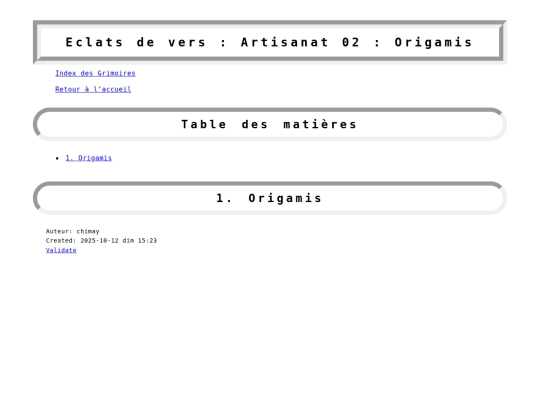grimoire/artisanat-01-origamis screenshot