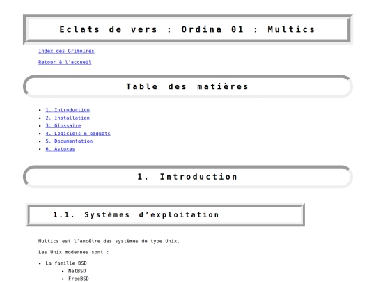 grimoire/ordina-01-multics screenshot
