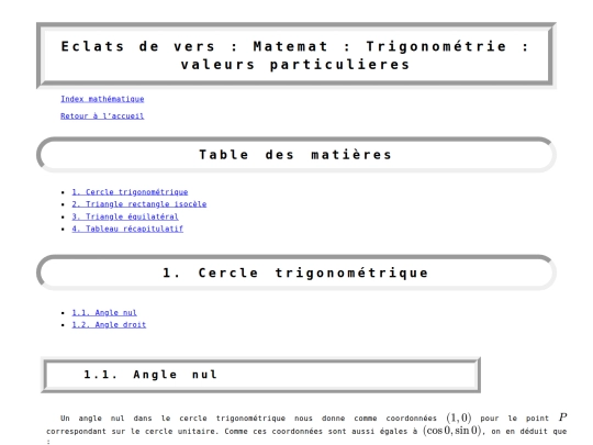 matemat/trigonometrie-valeurs-particulieres screenshot
