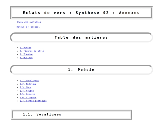 synthesis/annexes screenshot