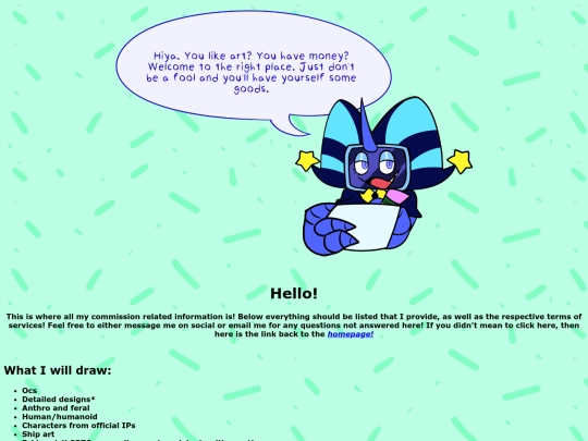 Commisions screenshot