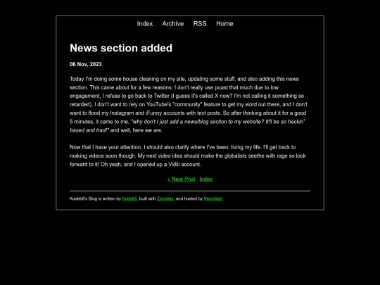 zonelets/posts/2023-11-06-News-section-added screenshot