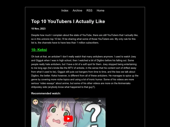 zonelets/posts/2023-11-10-Top-10-YouTubers-I-Actually-Like screenshot
