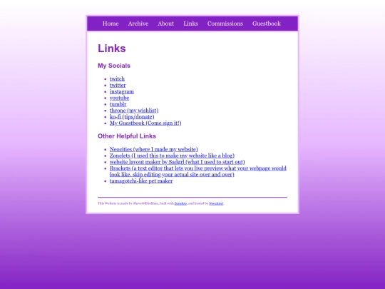 links screenshot