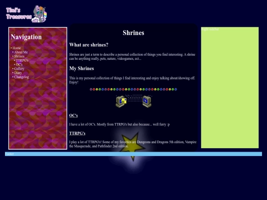 Pages/shrines screenshot