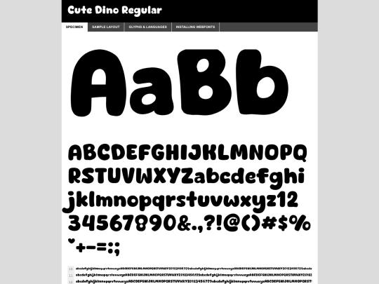 WebFont/cute_dino-demo screenshot